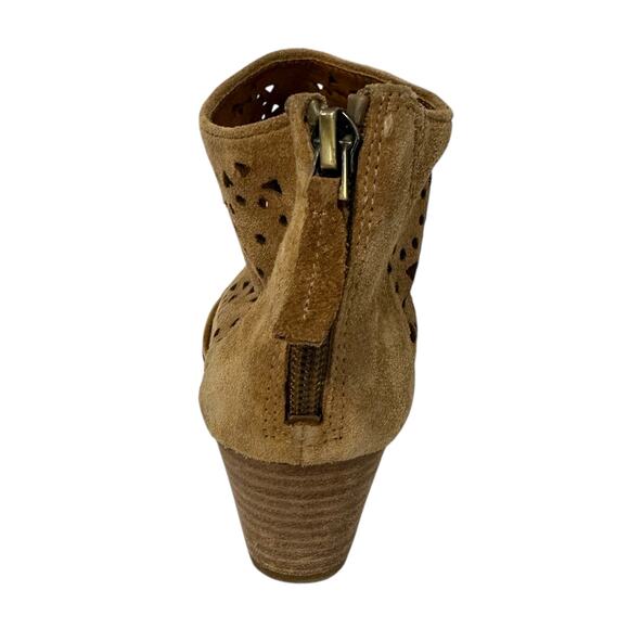 Franco Sarto Brown Leather Suede Cutout ankle booties size 5 boho casual chic - Picture 2 of 7